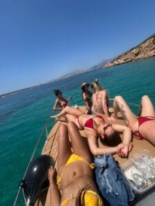 kalymnos boat trips girls on board 10
