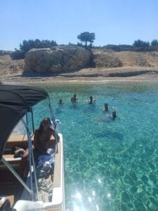 kalymnos boat trips girls swimming 3